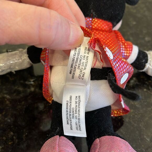 TY Beanie Baby - Disney Sparkle - MINNIE MOUSE (Rainbow Dress) (8 inch) - Picture 8 of 9